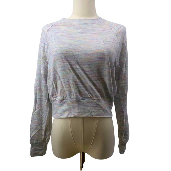 Athleta Girl Sweatshirt Large / 12 Rainbow Speckled Long Sleeve TENCEL Modal - Picture 1 of 9
